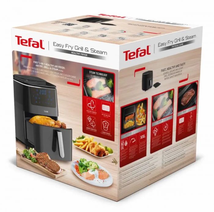 Мультипіч Tefal Easy Fry Grill&Steam, 1430Вт, чаша-6.2л, сенсорне керув., 8 програм, пластик, чорний