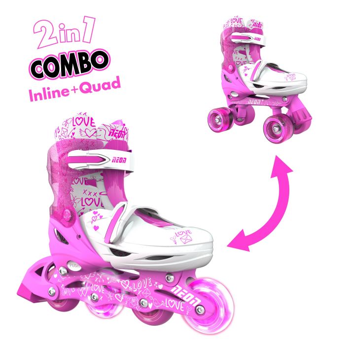 Роликові ковзани Neon Combo, розмір 30-33, рожевий