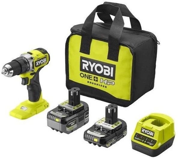 Шурупокрут-дриль ударний акумуляторний Ryobi ONE+ HP RPD18C-242S 18В 1х2А·год 1х4А·год ЗП 54Нм 450·1700об·хв 1кг сумка