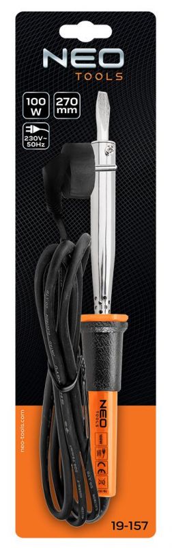 Паяльник електричний Neo Tools 100Вт 500°C нікельована мідь