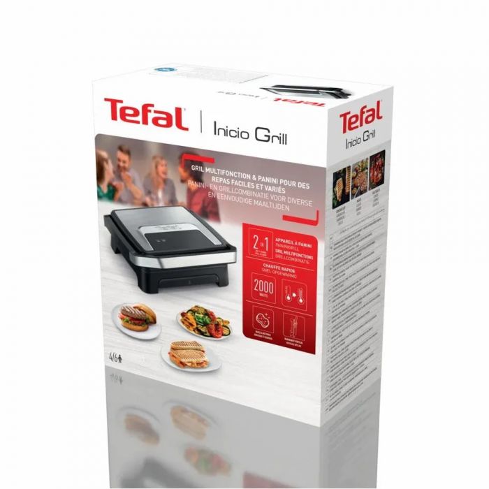 Гриль Tefal прижимний Inicio Classic 2000Вт, темп. режимів-1, метал, чорний