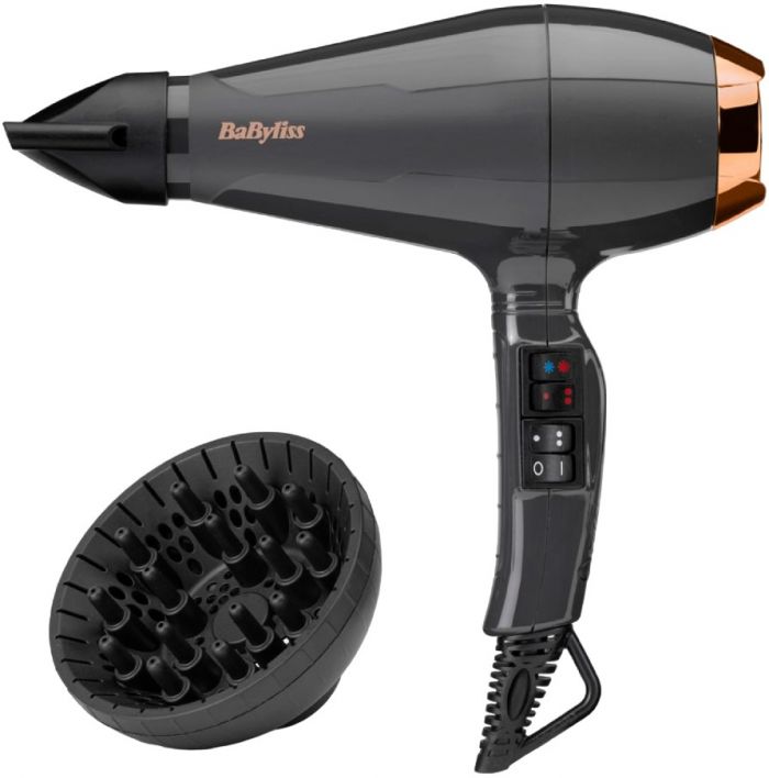 Фен Babyliss Air Pro, 2200Вт, 2 режими, дифузор, іоніз-я, хол. обдув, чорний