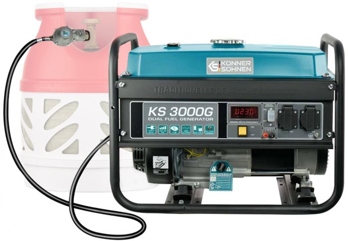 Генератор газобензиновий Konner&Sohnen KS 3000G, 230В, 3.0кВт, ручний запуск, 45.4кг