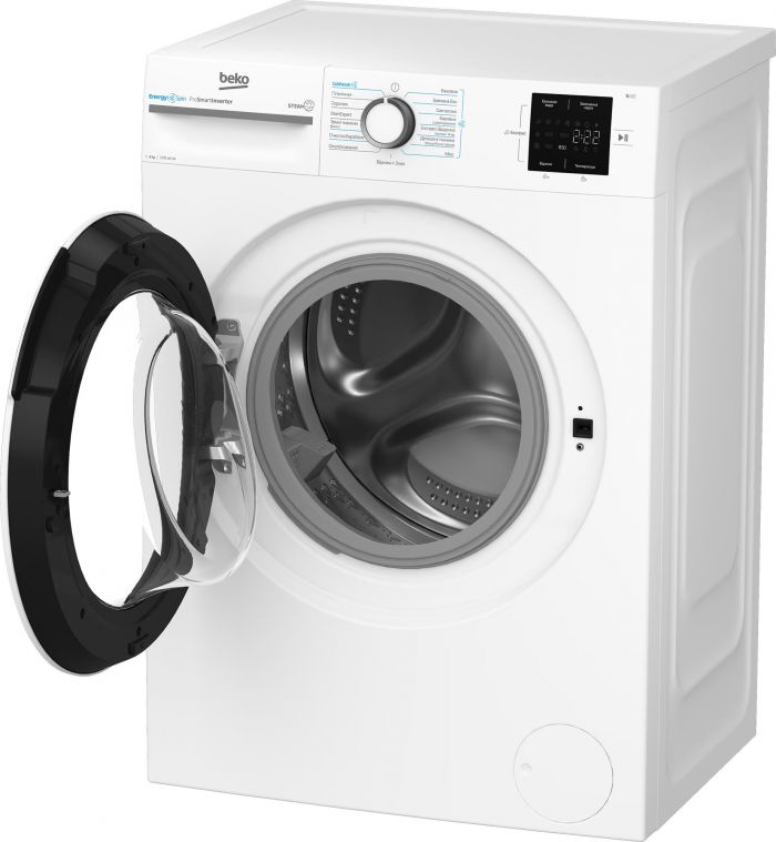 Пральна машина Beko фронтальна, 8кг, 1000, A+++ (-10%), 55см, дисплей, інвертор, ПАР, білий