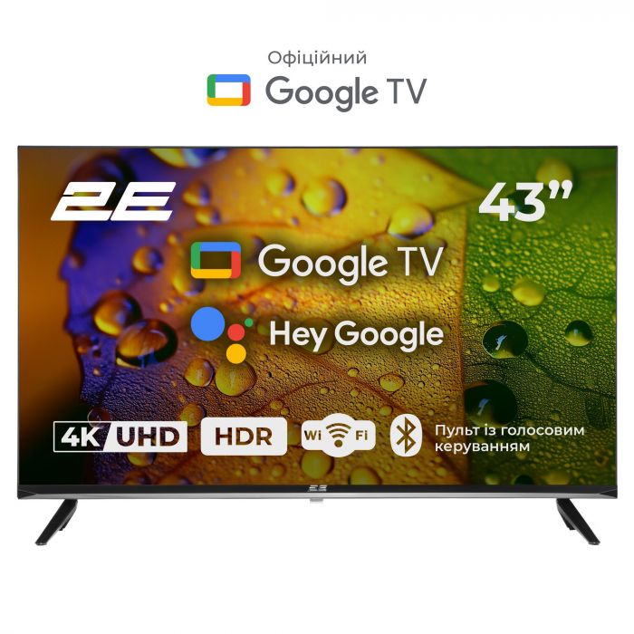 Телевізор 43" 2E LED 4K 60Hz Smart Google TV Black