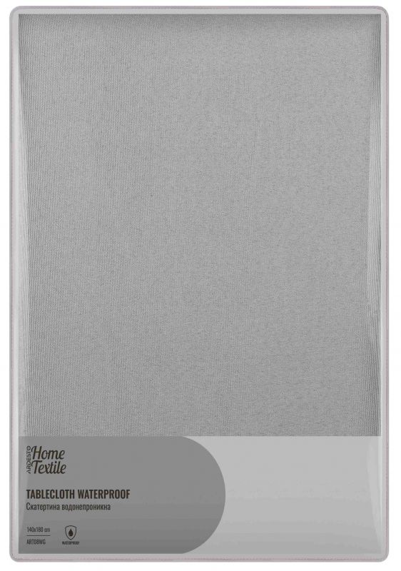 Скатертина ARDESTO Waterproof 140х180см, 100% поліестер, сірий