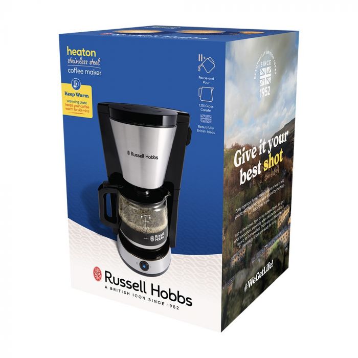 Кавоварка Russell Hobbs Heaton, 1.25л, мелена, чорно-срібний