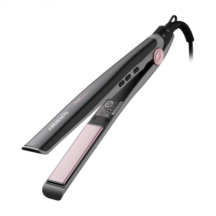 Випрямляч Ardesto Pink Touch, 32Вт, 110-200C, кераміка, сірий+рожевий