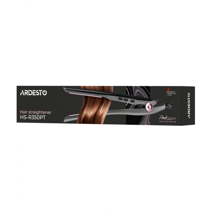 Випрямляч Ardesto Pink Touch, 32Вт, 110-200C, кераміка, сірий+рожевий