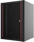 Шафа MIRSAN 19", 12U, WTN, 600x600 мм, максимально 100 кг, чорна