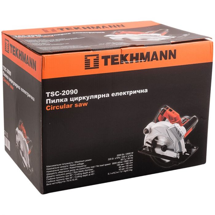 Пилка дискова Tekhmann TSC-2090 2000Вт 190мм 5.1кг