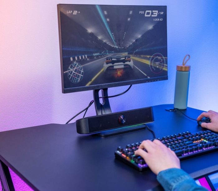 Акустична система Trust GXT 619 Thorne Саундбар, USB/AUX,  RGB, чорний Акустична система Trust GXT 619 Thorne Саундбар, USB/AUX,  RGB, чорний
