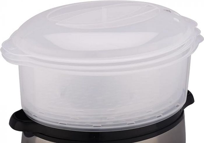 Пароварка Russell Hobbs Cook&Home 800Вт, чаша-3/3/3л, резервуар для води -1л, механічне керування, 3 яруси, метал/пластик, чорний