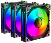 Корпусний вентилятор 2E GAMING Air Cool Magic Mirror ACF120MB-ARGB, 3x120мм, 2000rpm, 4pin PWM +5VARGB, 20.5dBa, чорний