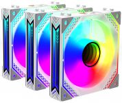 Корпусні вентилятори 2E GAMING Air Cool Magic Mirror ACF120MW-ARGB, 3x120мм, 2000rpm, 4pin PWM +5VARGB, 20.5dBa, білий