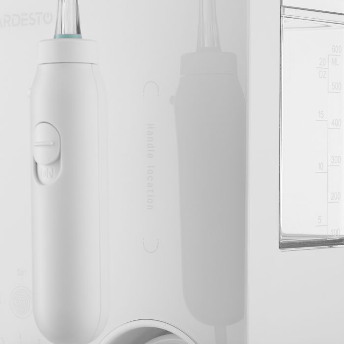 Іригатор Ardesto стаціонарний, чаша 600 мл, від мережі , 7 насадок, білий