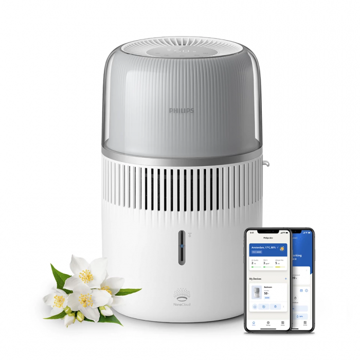 Зволожувач повітря Philips традиційне зволоження Series 5000, 56м2, 4.5л, 400мл/г, електр. кер-ння, режим сну, нічник, білий Зволожувач повітря Philips традиційне зволоження Series 5000, 56м2, 4.5л, 400мл/г, електр. кер-ння, режим сну, нічник, білий