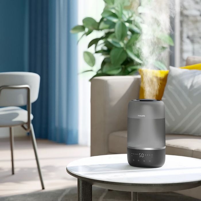 Зволожувач повітря Philips традиційне зволоження Series 1000, 41м2, 3л, 275мл/г, електр. кер-ння, режим сну, нічник, темно-синій