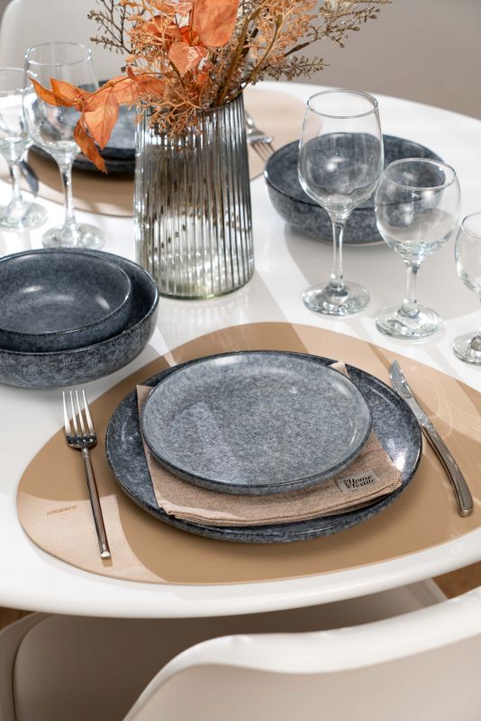 Тарілка обідня ARDESTO Loreto, 27см, порцеляна, сірий