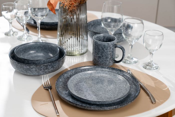 Тарілка обідня ARDESTO Loreto, 27см, порцеляна, сірий