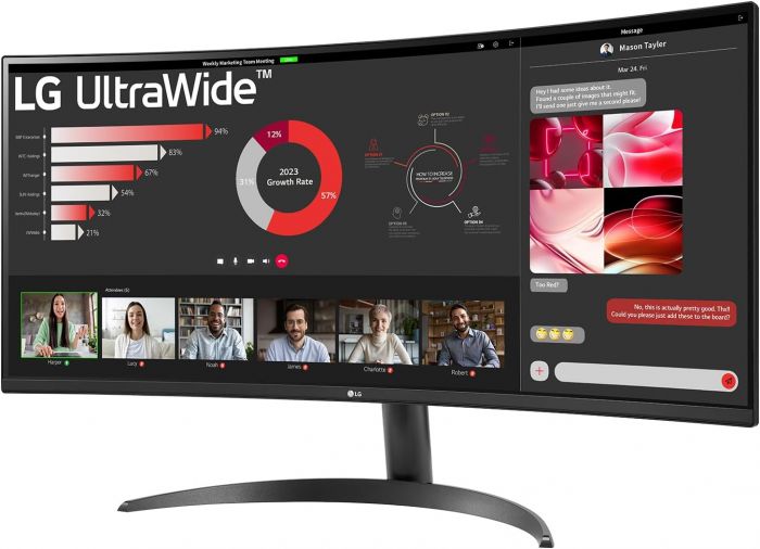 Монітор LG 34" 34WR50QK-B 2xHDMI, DP, Audio, VA, 3440x1440, 21:9, 100Hz, sRGB 99%, CURVED, FreeSync, HDR10