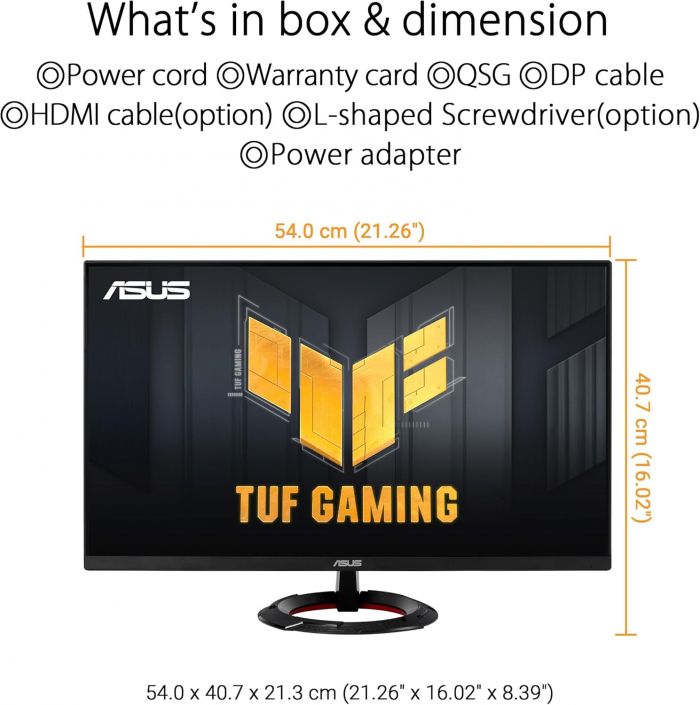 Монітор Asus 23.8" TUF Gaming VG249Q3R 2xHDMI, DP, MM, IPS, 180Hz, 1ms, sRGB 100%, AdaptiveSync Монітор Asus 23.8" TUF Gaming VG249Q3R 2xHDMI, DP, MM, IPS, 180Hz, 1ms, sRGB 100%, AdaptiveSync