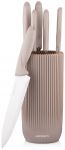 Набір ножів з блоком Ardesto Gemini, 7 предметів, нержавіюча сталь, пластик, бежевий