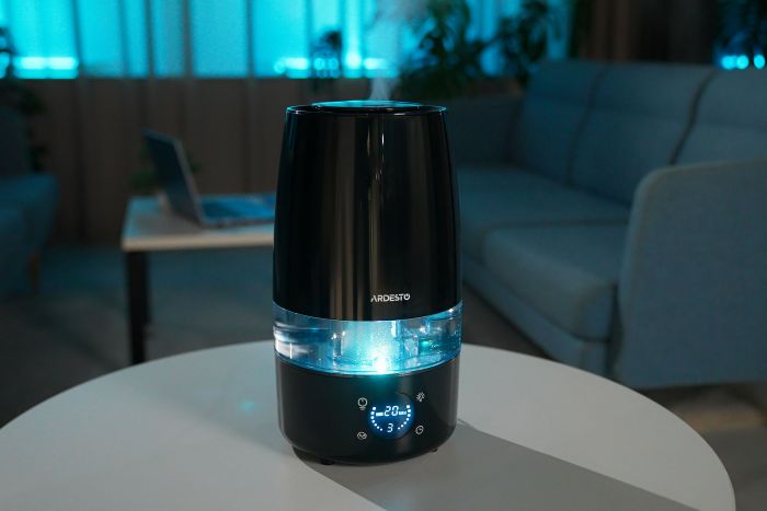 Зволожувач повітря ARDESTO ультразвуковий, 30м2, 4л, 280мл/г, електр. кер-ння, пульт ДК, верх. залив води, дисплей, чорний