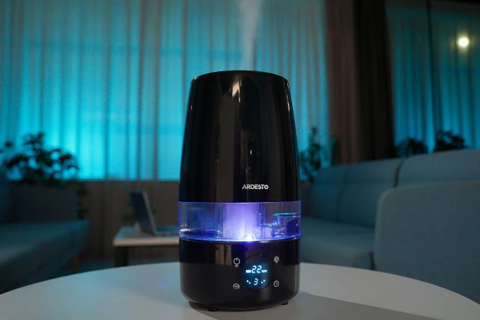 Зволожувач повітря ARDESTO ультразвуковий, 30м2, 4л, 280мл/г, електр. кер-ння, пульт ДК, верх. залив води, дисплей, чорний