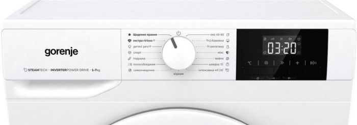 Пральна машина Gorenje фронтальна, 7кг, 1200, A+, 43.5см, дисплей, пар, інвертор, білий