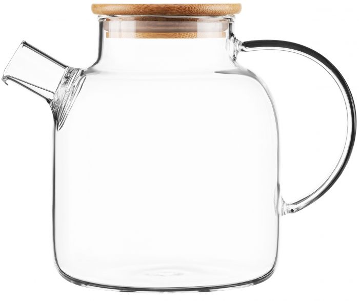 Заварник Ardesto Gemini 1500мл, боросилікатне скло, бамбук, прозорий