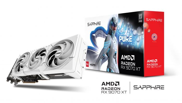 Відеокарта SAPPHIRE Radeon RX 9070 XT 16GB GDDR6 PURE GAMING OC білий