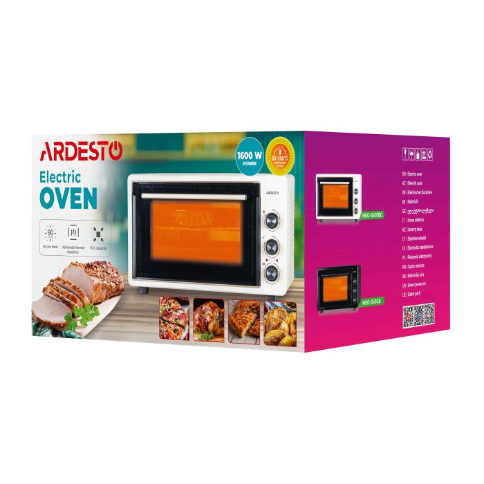 Піч електрична ARDESTO, 50л, 1600Вт, механіч., рожен, чорний