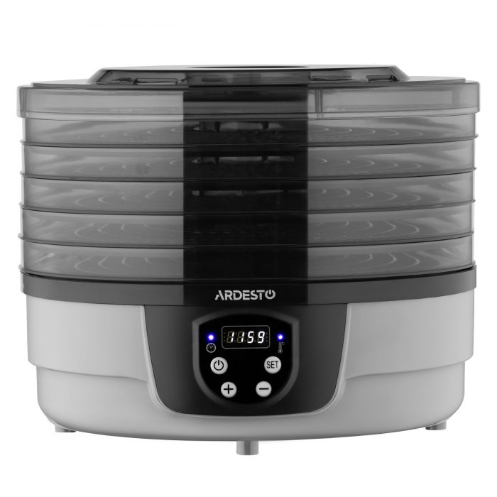 Сушарка для продуктів ARDESTO FDB-532TTC, 250Вт, піддонів -5x3см, діаметр-32см, макс-70°С, таймер, електр. управління, пластик , білий