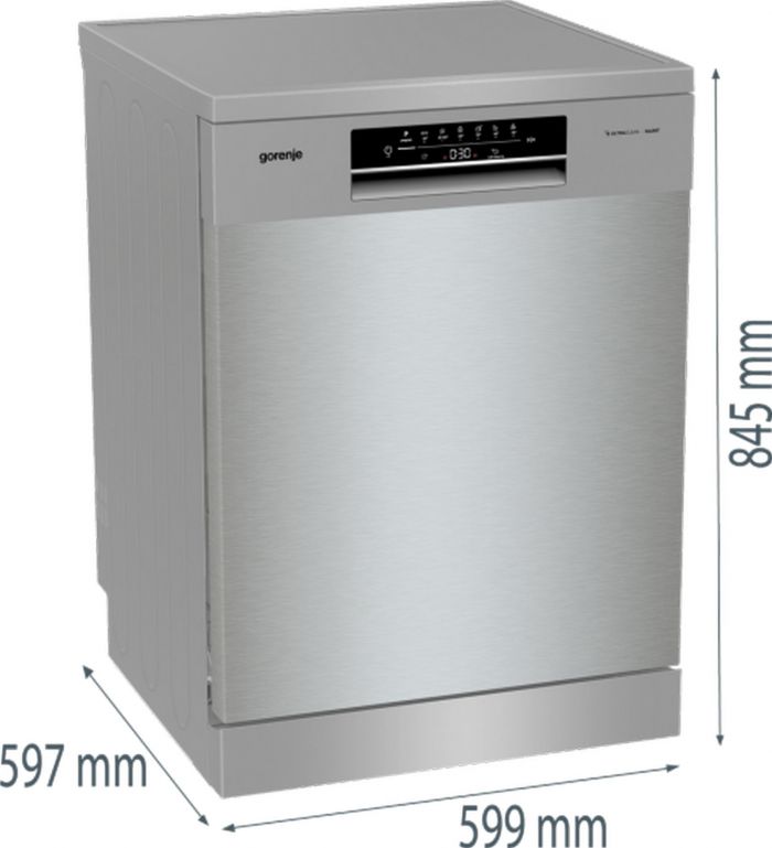 Посудомийна машина Gorenje, 16компл., A+++, 60см, дисплей, 3 кошика, AquaStop, сірий Посудомийна машина Gorenje, 16компл., A+++, 60см, дисплей, 3 кошика, AquaStop, сірий