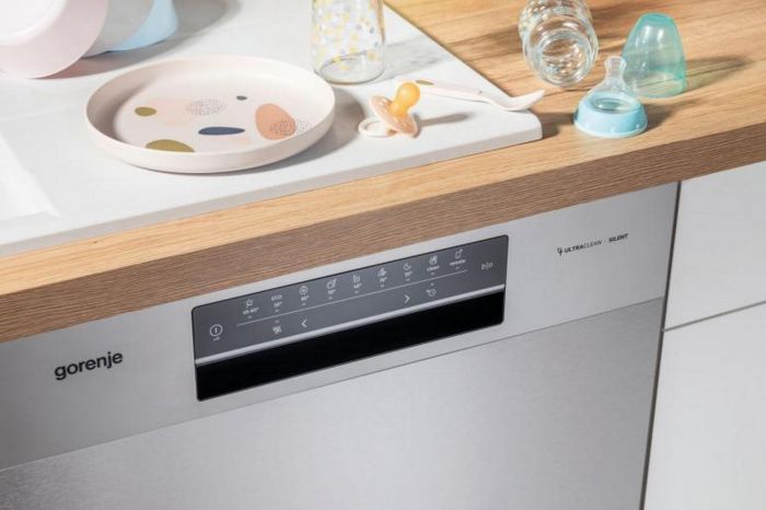Посудомийна машина Gorenje, 16компл., A+++, 60см, дисплей, 3 кошика, AquaStop, сірий Посудомийна машина Gorenje, 16компл., A+++, 60см, дисплей, 3 кошика, AquaStop, сірий
