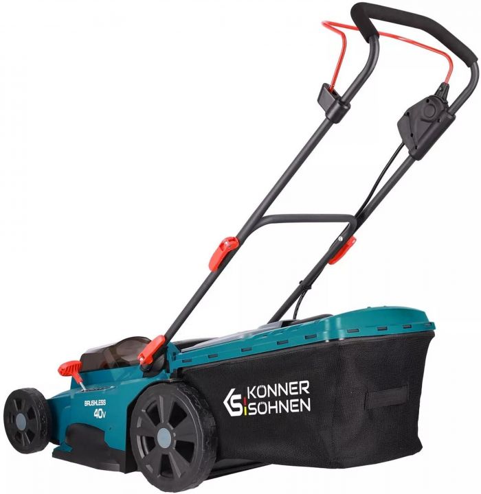 Газонокосарка акумуляторна Konner&Sohnen KS 43LM-40V 40В(20+20) акб 2?4А·год 43см 50л 25-75мм 15.5кг
