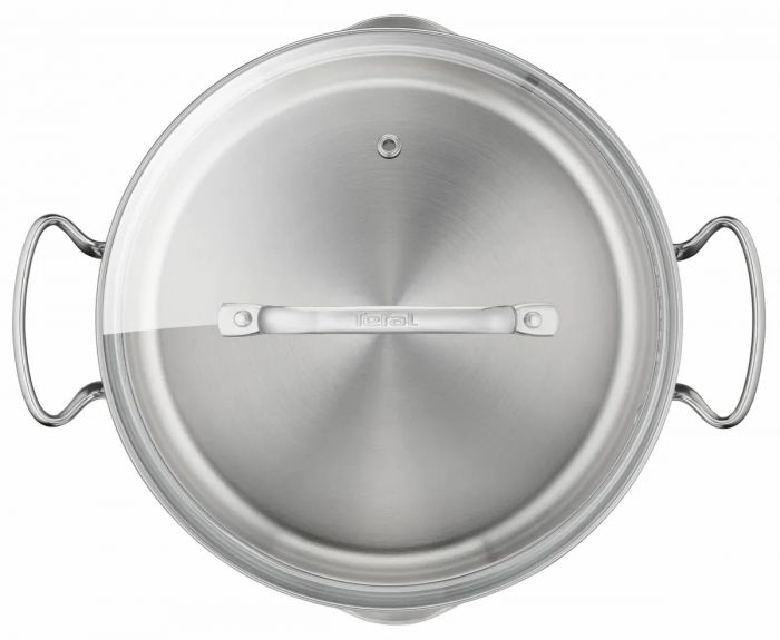 Каструля Tefal DUETTO+, 5л, з кришкою, нержавіюча сталь, скло