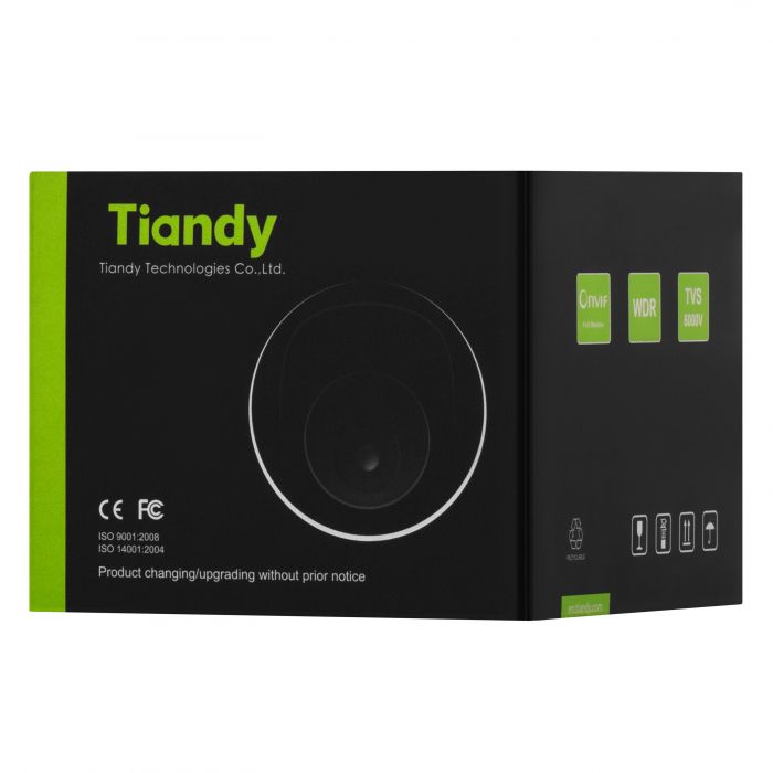 IP-камера Tiandy TC-C35KS Spec:I3/E/Y/M/S/H/2.8mm/V4.0, 5MP, Starlight IR Dome, 2.8mm, f/1.6, IR30m, PoE, IP66, IK10