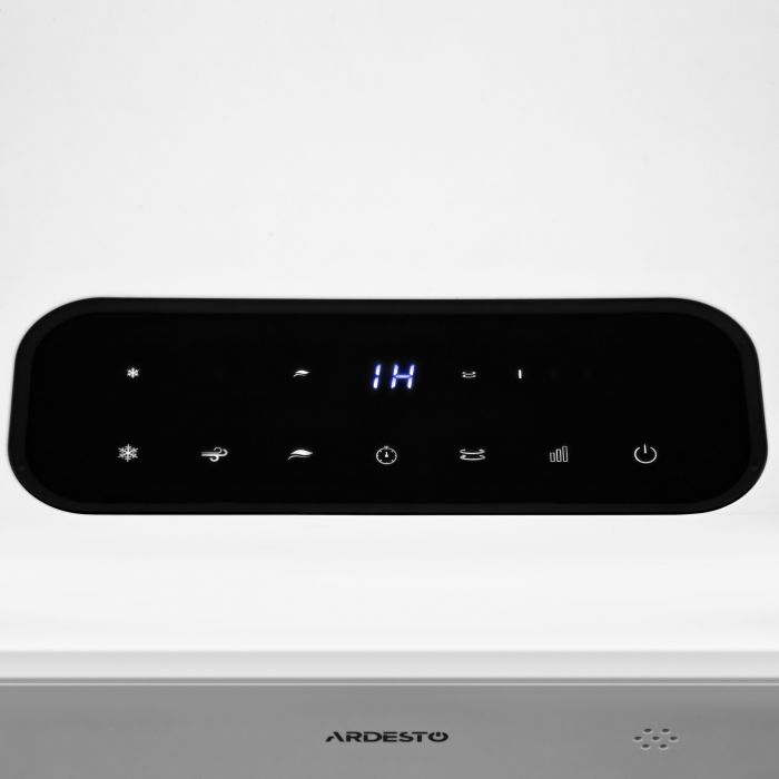 Охолоджувач повітря ARDESTO ACO-B15 3в1 охолоджувач-зволожувач-вентилятор, 15 м2, ел. кер-ня, резервуар 15 л., 410 м3/год, дисплей, таймер, авто вим-ня, пульт дк, біл/чорн