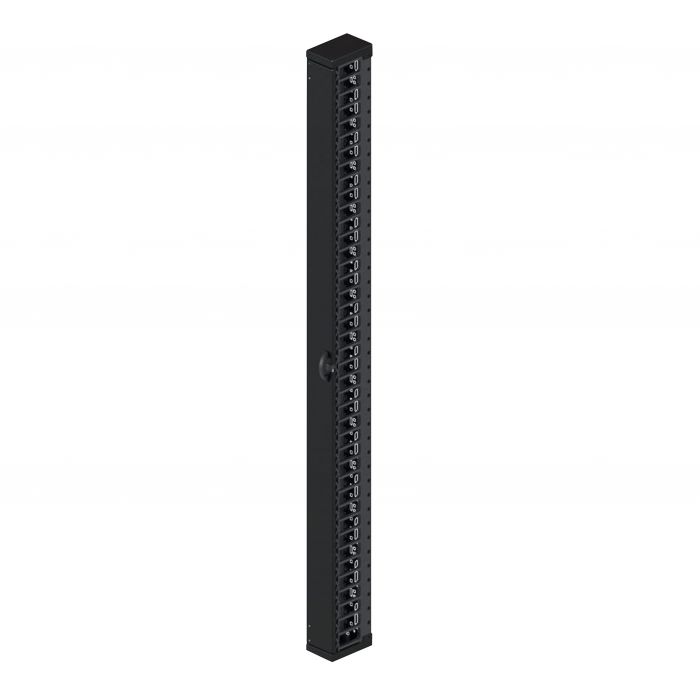 Кабельний організатор MIRSAN 42U, вертикальний, однорядний, ПВХ, 1комплект 2 шт, чорний