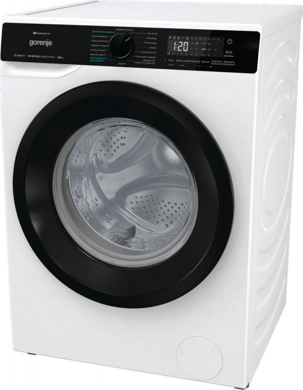 Прально-сушильна машина Gorenje фронтальна, 8(5)кг, 1400, A+, 51см, дисплей, інвертор, Wi-Fi, білий