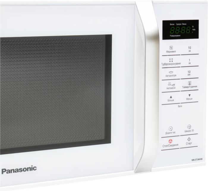 Мікрохвильова піч Panasonic, 25л, 800Вт, дисплей, відкрю ручкою, білий