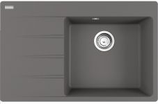 Мийка кухонна Franke Centro, фраграніт, прямокутник, з крилом, 780х500х200мм, чаша - 1, врізна, CNG 611-78 TL, сірий камінь