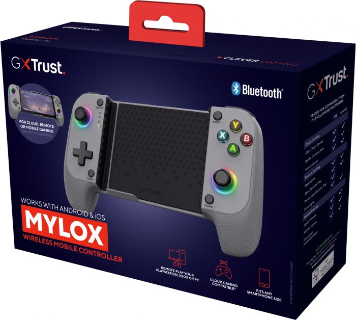 Геймпад Trust GXT 735G Mylox Wireless mobile Gaming Controller, BT, сірий