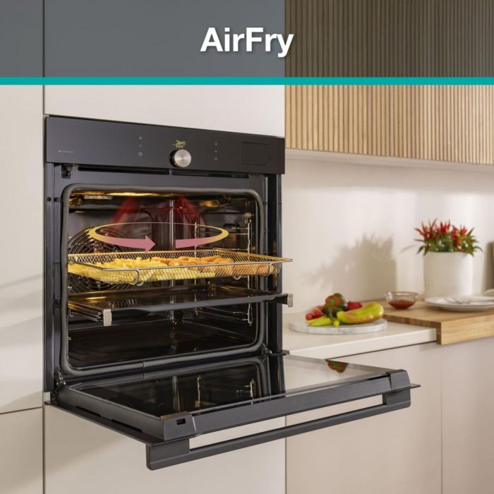 Духова шафа Gorenje електрична, 77л, A+, Wi-Fi, пароварка, дисплей, конвекція, готув. на різн рівнях, чорний