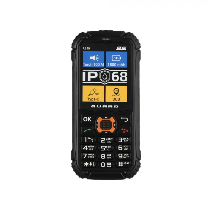 Мобільний телефон 2E R240 2025 2.4" 2SIM, 2500мА•год, чорний