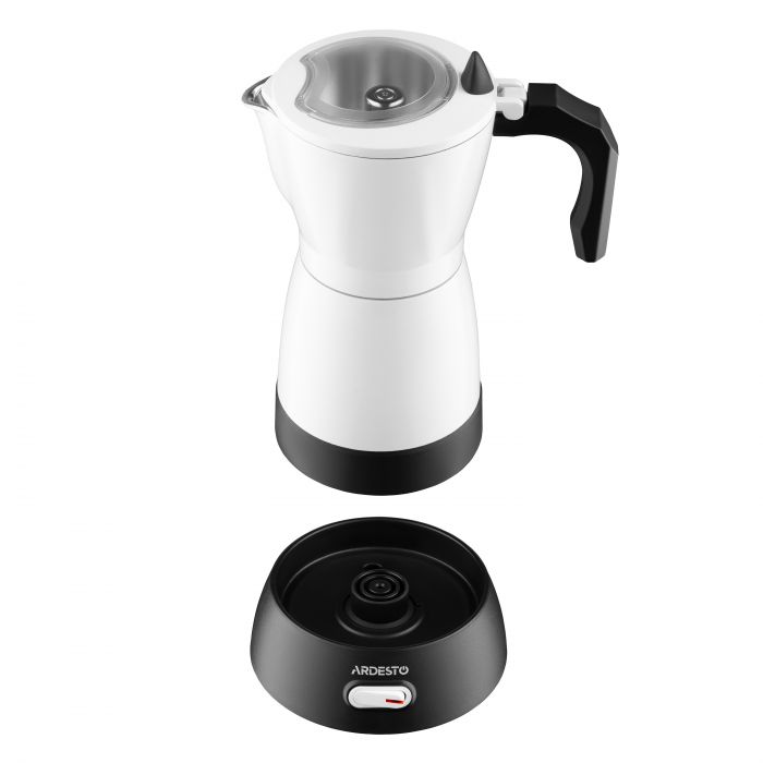 Кавоварка Ardesto електрична гейзерна  0.3л, мелена, білий