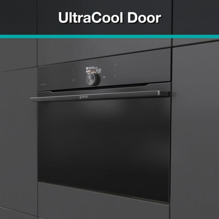 Духова шафа Gorenje електрична компактна, 50л, A+, дисплей, Wi-Fi, ф-ція мікрохвиль, чорний