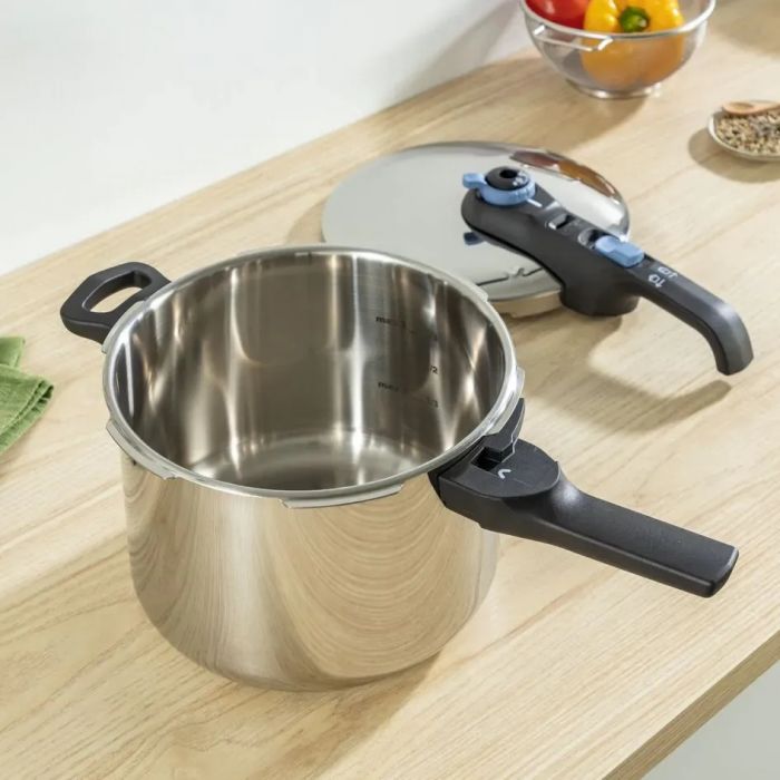 Скороварка Tefal Secure Trendy, 6л, з паровим кошиком, нержавіюча сталь, пластик